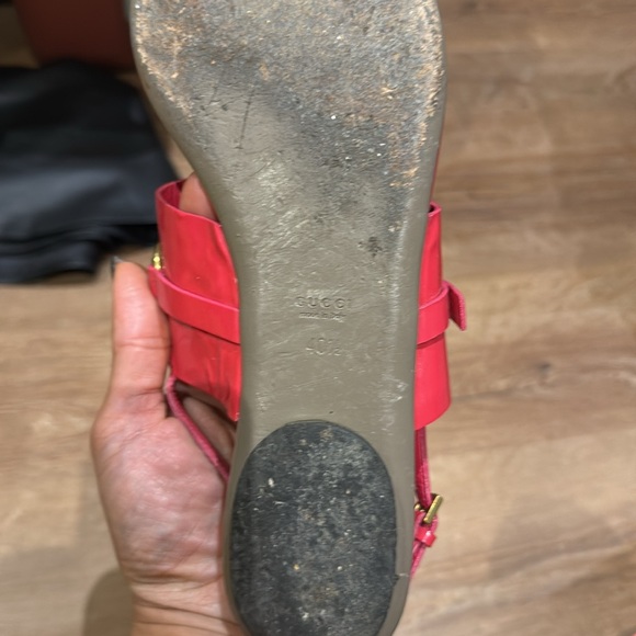 Gucci Horsebit Pink Patent Leather Slingback Sandals – Size 40.5 - Picture 5 of 8